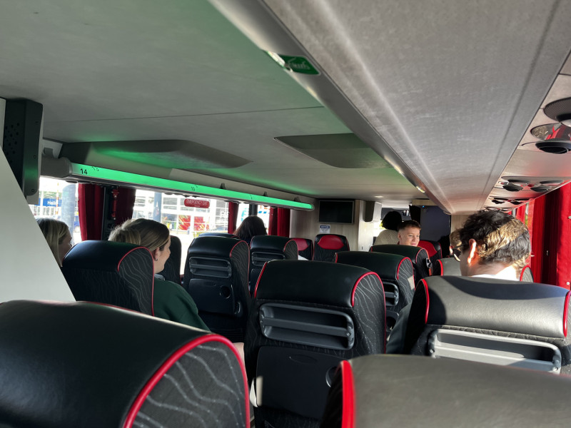 Bolton fans travelling to Wembley on the big green coach